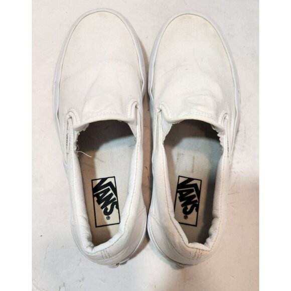 Women's Classic White Slip On Vans Size 8 Men's Size 6.5 Sneakers - Picture 8 of 12